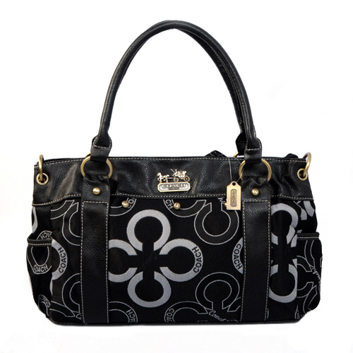 Coach Waverly Big C Logo Large Black Satchels EJR | Women - Click Image to Close